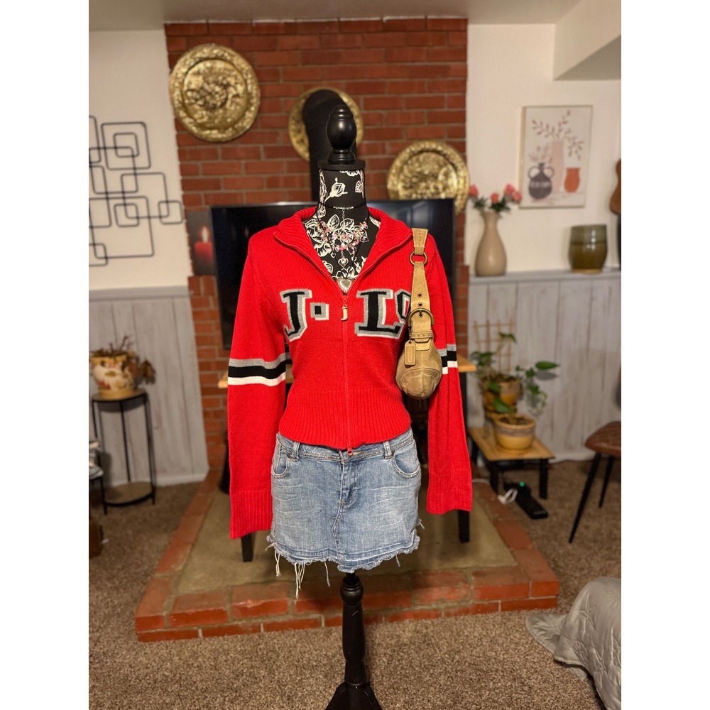 Y2k/90s J Lo Crop zip up sweater